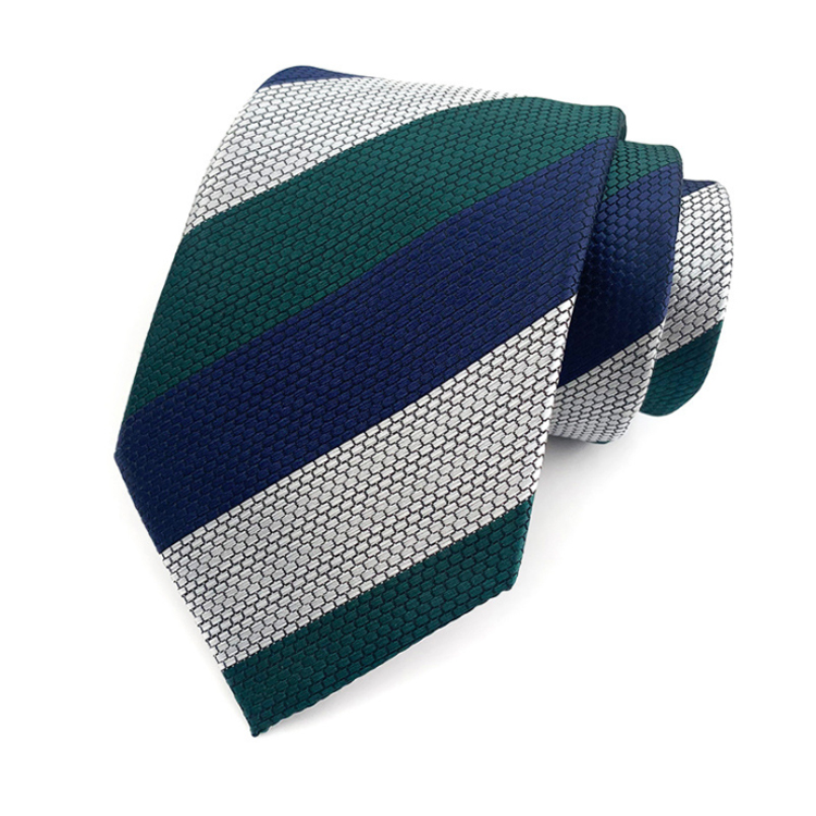 Classical Striped Necktie Wholesale Corbatas Jacquard Woven Silk Necktie Mens Custom Mens Neck Tie Set