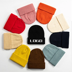 Woman Cheap Fashion Beanie Winter Hats Knitted Cap Winter Plain Women'S Knitted Beanie Hats