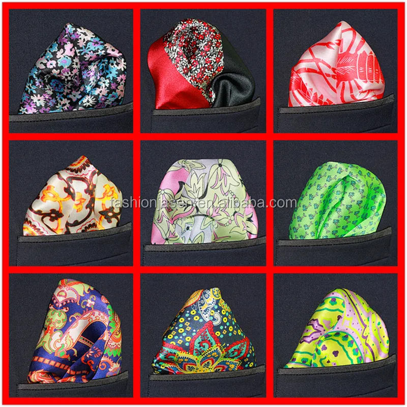 High Quality Men's Suit Hanky Men 100% Polyester Cotton Custom Logo Printed Adults