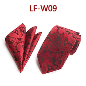 Casual Paisley Neckties with Pocket Square Wholesale Men Ties and Hanky Set Custom Ensemble Cravate Mouchoirs