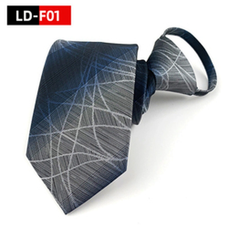 Wholesale Zipper Tie Plastic Classic Popular Plain Zipper Necktie Jacquard Lazy Tie Boys Zipper Ties For Men