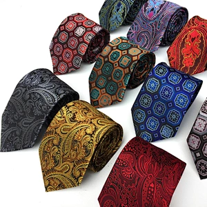 Custom Jacquard Woven Gravatas Masculina Polyester Lattice Neck Ties For Men Luxury Paisley Necktie