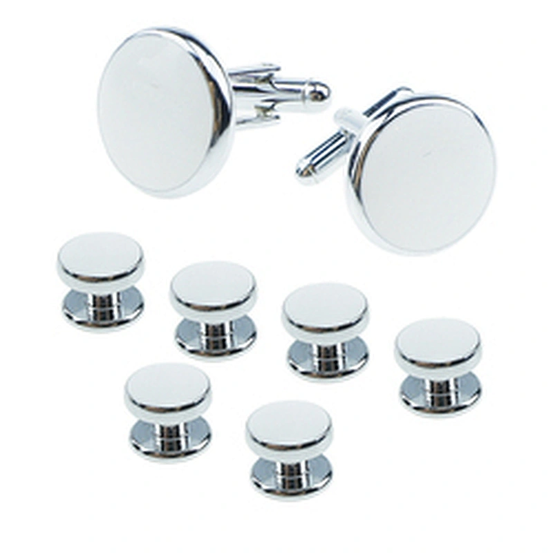 Fashionable men's brass with gold plated Onyx cufflinks shirt studs