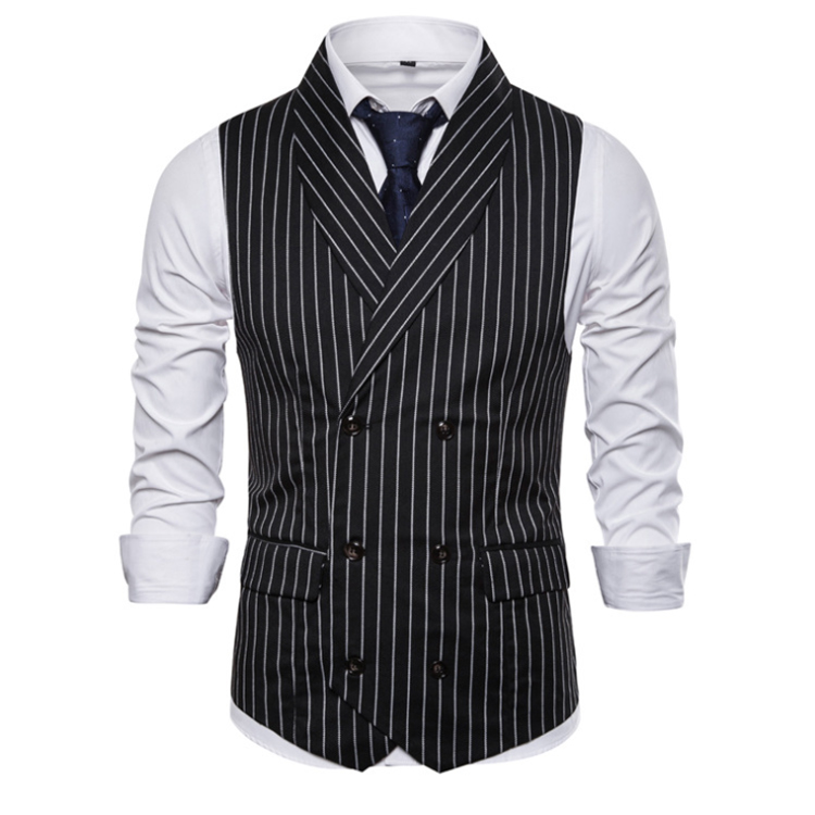 Formal Men's Vests & Waistcoats Suits Smart Casual Cotton Chalecos Hombre Striped Men's Innerwear Vest