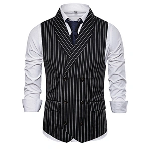 Formal Men's Vests & Waistcoats Suits Smart Casual Cotton Chalecos Hombre Striped Men's Innerwear Vest