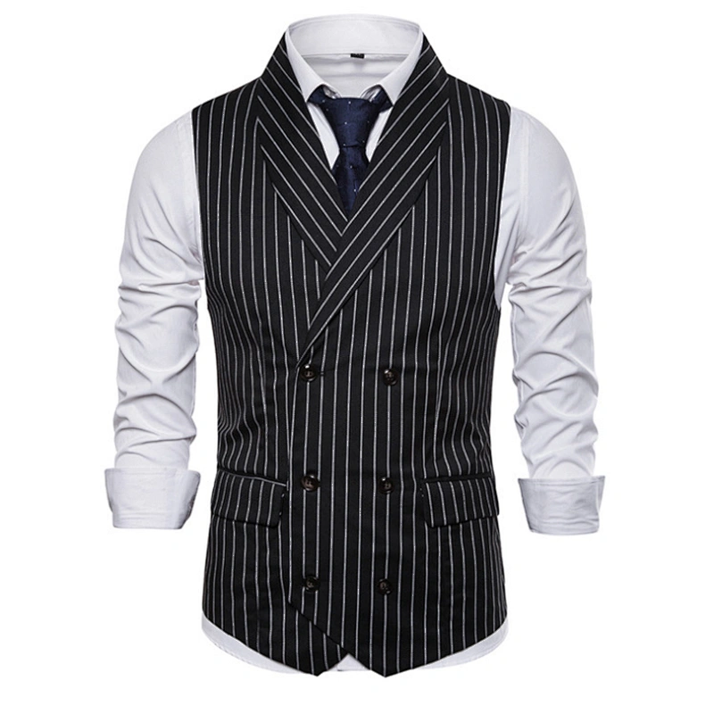 Formal Men's Vests & Waistcoats Suits Smart Casual Cotton Chalecos Hombre Striped Men's Innerwear Vest