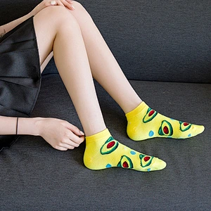 Unisex funny fashion ankle socks Low Cut Breathable Invisible Fruit Pattern Boat Ankle High Quality Socks