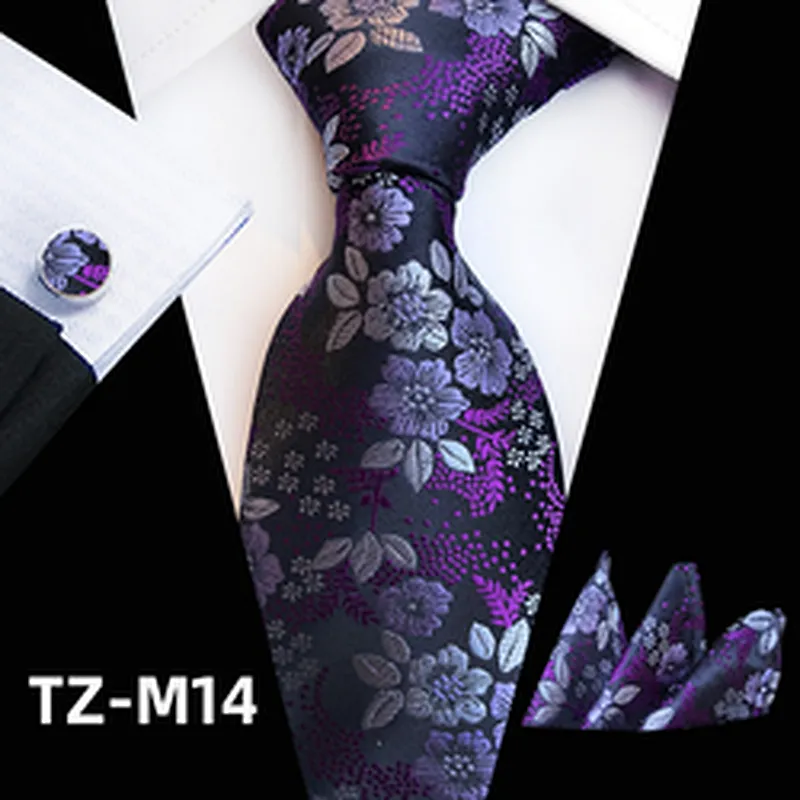 Wholesale Men Ties And Hanky Cufflinks Set Luxury Neckties With Pocket Squares Casual Ties For Men Italian