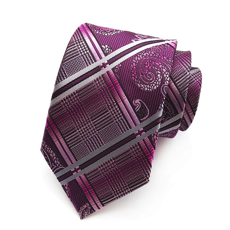 Luxury Necktie Mens Paisley Stripe Cravate Pour Homme Polyester Woven Neck Ties For Men Italian