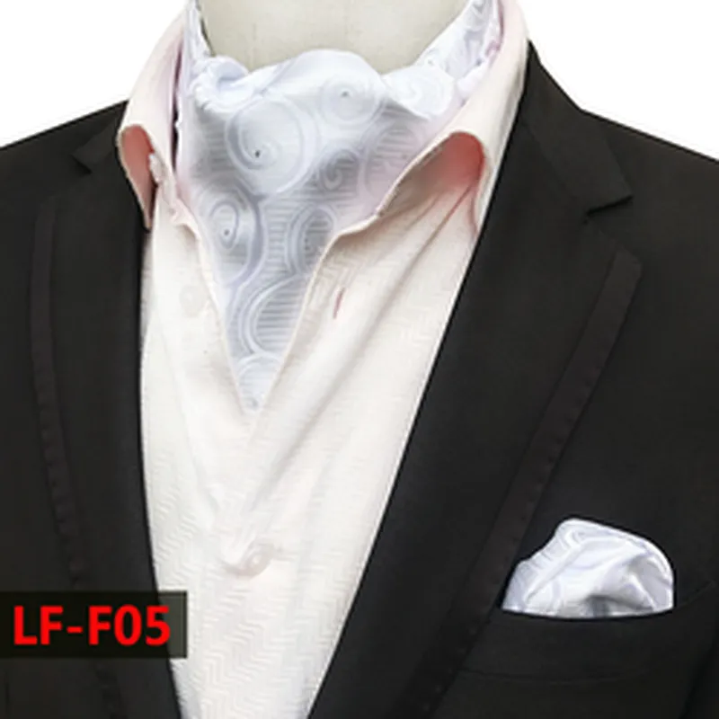 Classic Handkerchief for Men Fashion Paisley Cravate Homme Hanky Set Polyester Folard Mens Ascot Jacquard Woven