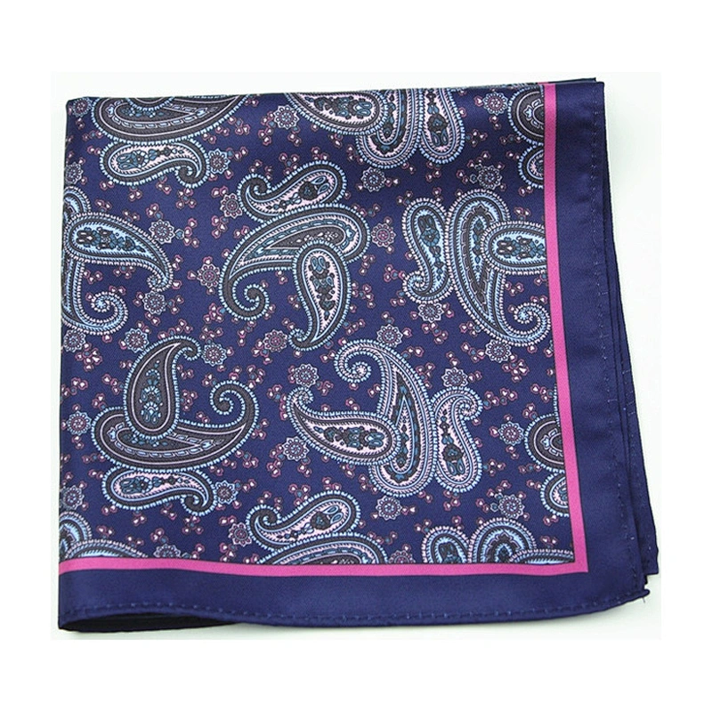 BEST SELLER Colorful Pocket Square Fancy Handkerchiefs for Father and Son 100% Silk Men Custom Logo Printed