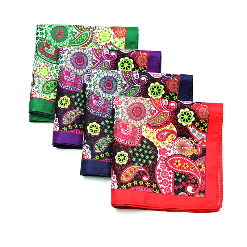 Digital printing colorful pattern handkerchiefs for men