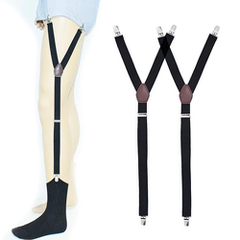 Wholesale Men's Non-slip Y Shaped Adjustable Suspenders Elastic Uniform Garter Belts Shirt Stays For Men