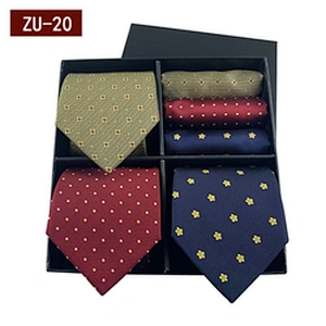 Fashion Luxury Gravata Masculina High Quality Men Ties Custom Mens Ties Silk Box Set Jacquard Necktie Set Gift Box With Logo