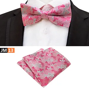 Custom Mens Bow Ties and Hanky Sets Floral Men Bow Tie Sets Handkerchief Set Fashion Pocket Squares for Men