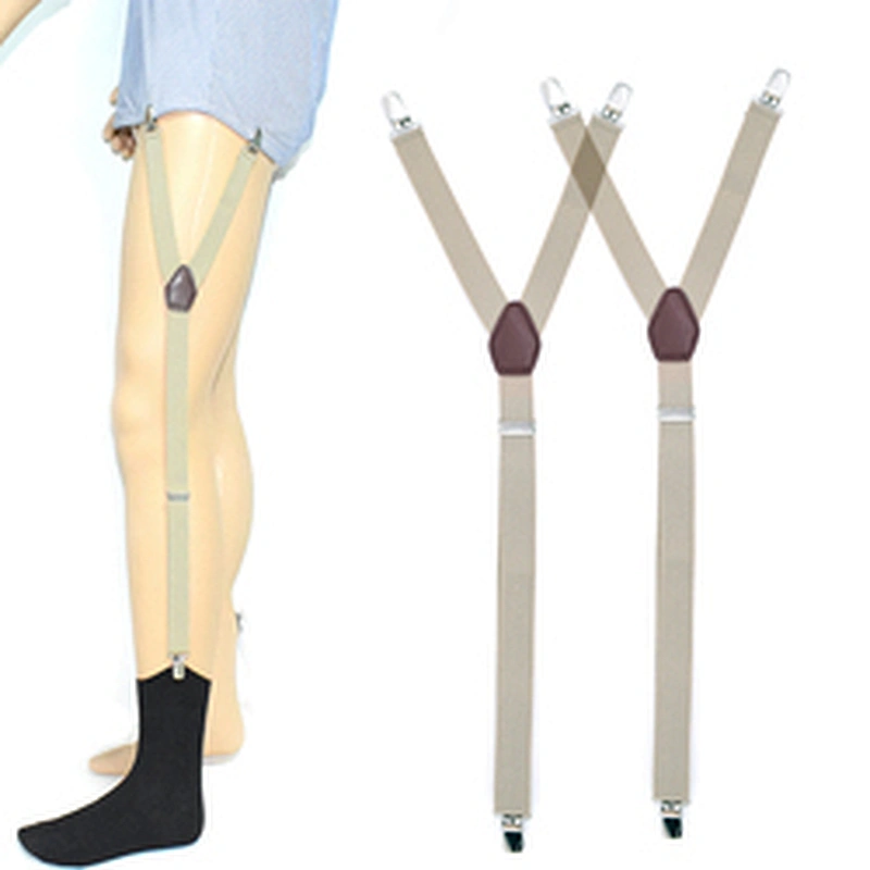 Wholesale Men's Non-slip Y Shaped Adjustable Suspenders Elastic Uniform Garter Belts Shirt Stays For Men