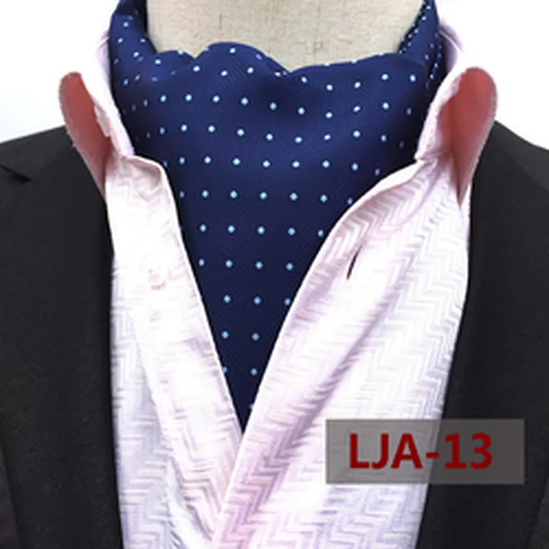 Classic Dot Cravate Homme Casual Paisley Folard Mens Ascot Polyester Jacquard Woven Ties For Men Italian