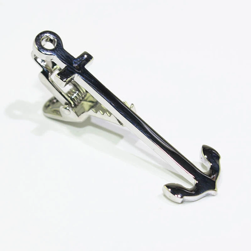 metal tie clip pin mens high quality silver necktie clips with custom printed logo