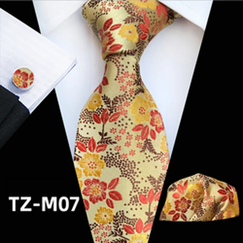 Luxury Neckties With Pocket Squares Casual Ties For Men Italian Wholesale Men Ties And Hanky Cufflinks Set