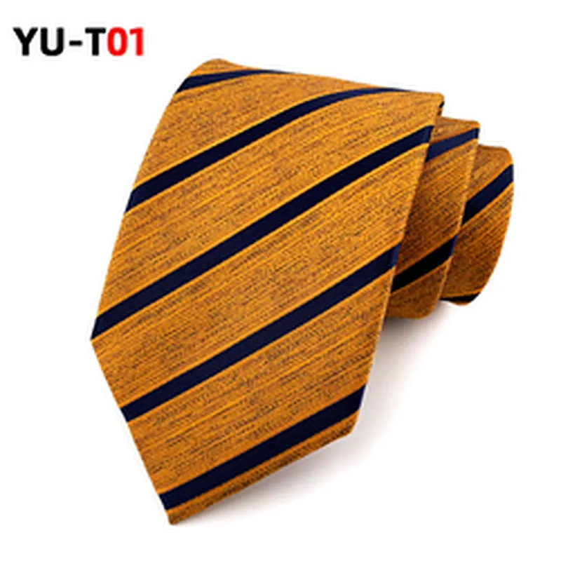 Classic Striped Neck Ties For Men Luxury Jacquard Corbatas Hombres Polyester Woven Necktie Set Gift Box Custom Logo
