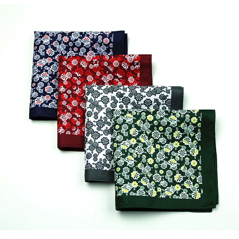 wholesale high quality Digital printed 100% silk pocket squares