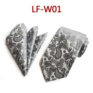 Casual Paisley Neckties with Pocket Square Wholesale Men Ties and Hanky Set Custom Ensemble Cravate Mouchoirs