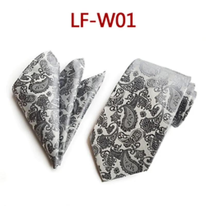 Casual Paisley Neckties with Pocket Square Wholesale Men Ties and Hanky Set Custom Ensemble Cravate Mouchoirs