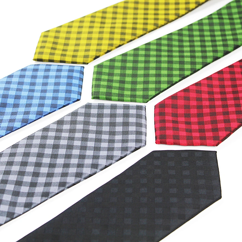 Grid Tie Custom Necktie Manufacturer Plaid Sublimation Neckties Check Men Necktie Cravate Pour Homme