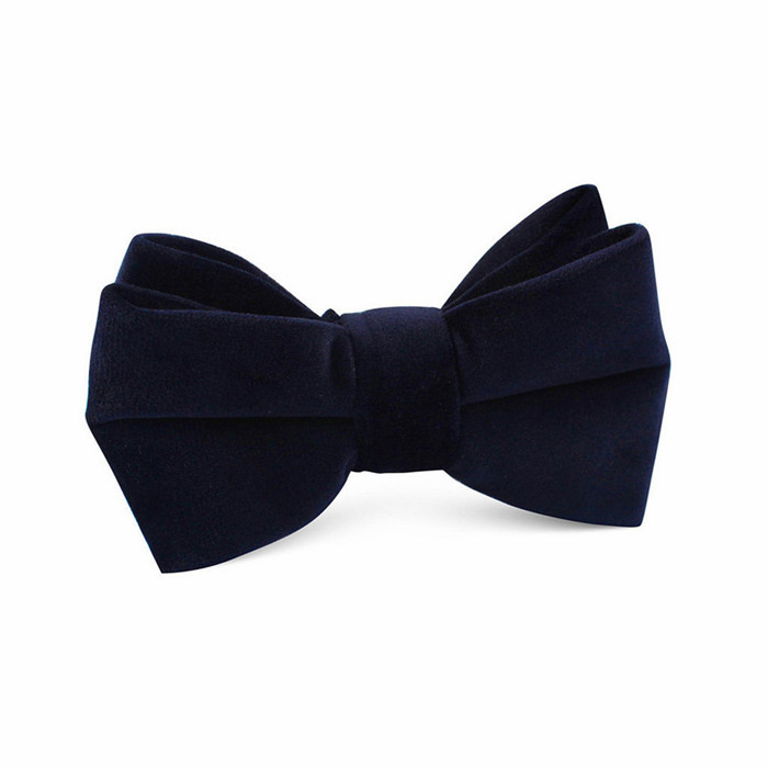 handmade soft winter velvet bow ties blue