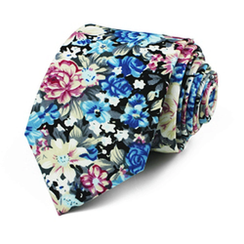 Custom Cotton Necktie Leisure Floral Tie Cotton Ties Printed Neck Ties For Men