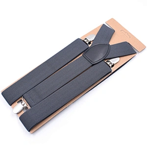 custom Adult 3 clip strap Y-type solid color boys suspenders strap clip