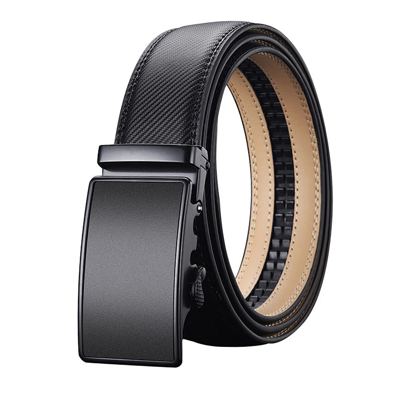 Luxury Man Belts Business Genuine Leather Belts Classics Automatic Black Buckle Men Belt