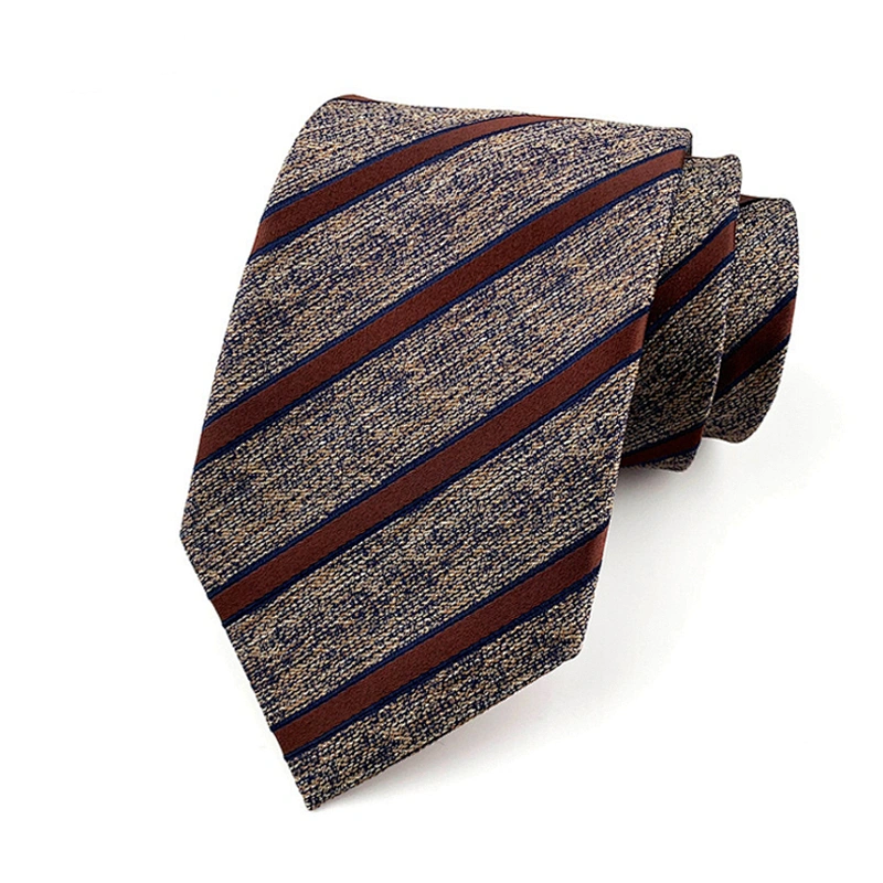 Casual Corbatas Hombres Striped Neck Ties For Men Polyester Woven Necktie Set Gift Box Custom Logo