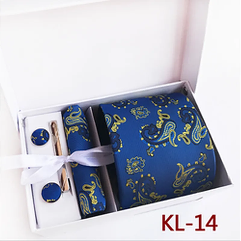 Casual Men Ties and Hanky Set Floral Tie Pocket Square and Cufflink Set Paisley Neckties With Pocket Squares