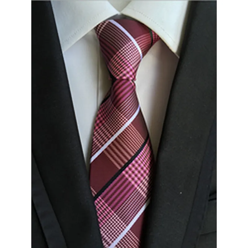 Wholesale Business Silk Ties Formal Stripe Silk Neckties Men Polyester Jacquard Woven Cravate Homme