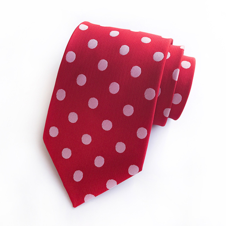Custom Fashion Mens Ties Necktie Dot Cravates Pour Hommes Polyester Jacquard Ties For Men Italian