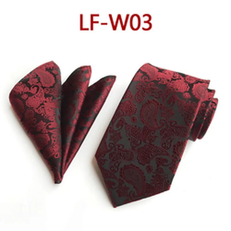 Wholesale Men Ties and Hanky Set Fashion Paisley Neckties with Pocket Square Custom Ensemble Cravate Mouchoirs