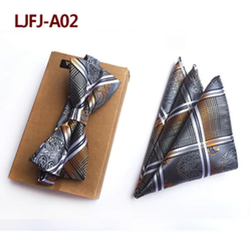 Paisley Men Bow Tie Sets Handkerchief Set Custom Pocket Squares for Men Casual Mens Bow Ties and Hanky Sets