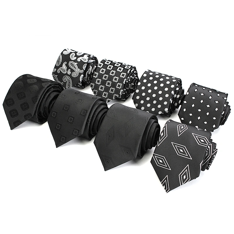 Ties Men Custom Logo Casual Neck Ties School Cravate Homme Polyester Checked Stripe Neck Ties For Men