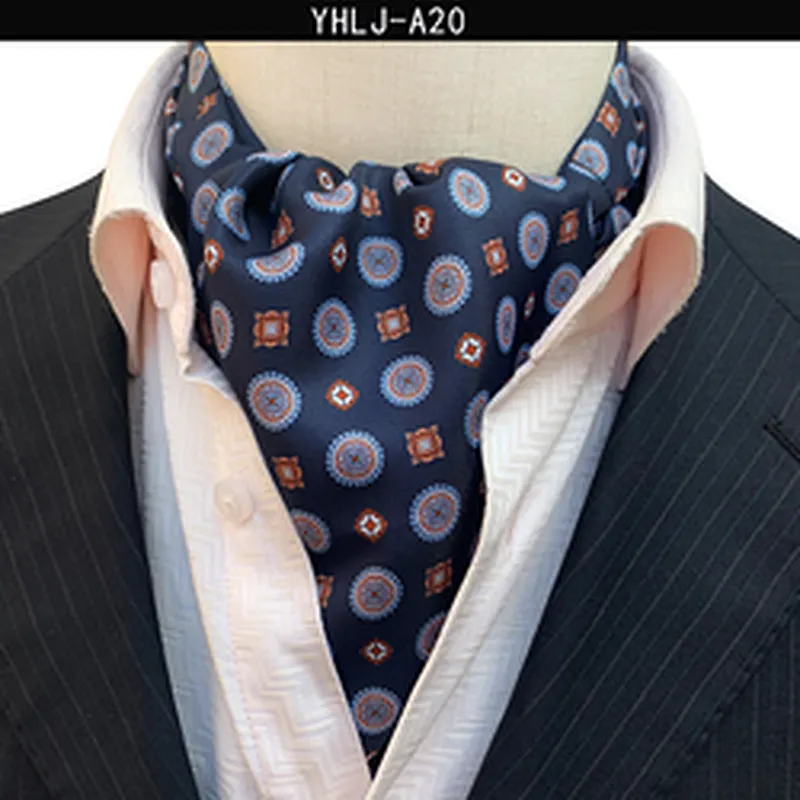 Classic Paisley Cravate Homme Casual Floral Folard Mens Ascot Jacquard Woven Ties For Men Italian