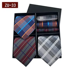 Luxury Mens Ties and Pocket Square Set 2021 Regular Men Ties and Hanky Set Custom Men Necktie Set Gift Box