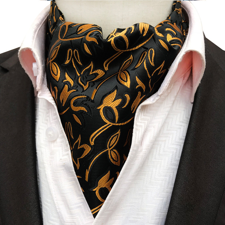Casual Cravate Homme Classic Paisley Folard Mens Ascot Polyester Jacquard Woven Ties For Men Italian