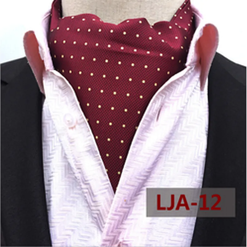 Classic Paisley Cravate Homme Casual Dot Folard Mens Ascot Polyester Jacquard Woven Ties For Men Italian