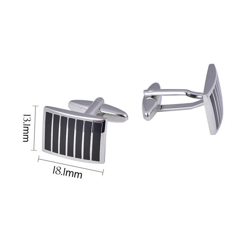 Black Cufflinks Stainless Steel for Men Cuff Links or Tie Clips Steel Plating