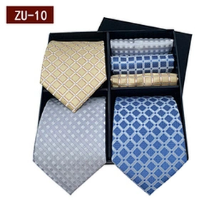 Fashion Luxury Gravata Masculina High Quality Men Ties Custom Mens Ties Silk Box Set Jacquard Necktie Set Gift Box With Logo
