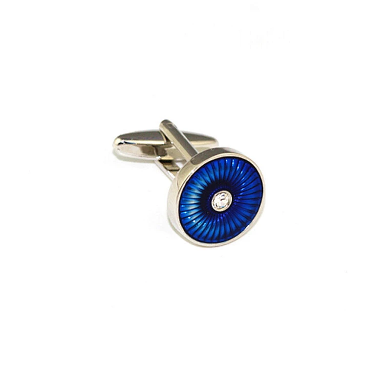 Custom men's birthday gift shiny blue cufflinks