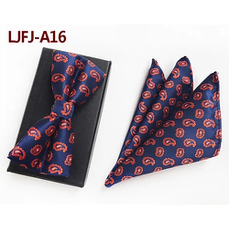 Custom Pocket Squares for Men Classic Mens Bow Ties and Hanky Sets Stripe Men Bow Tie Sets Handkerchief Set