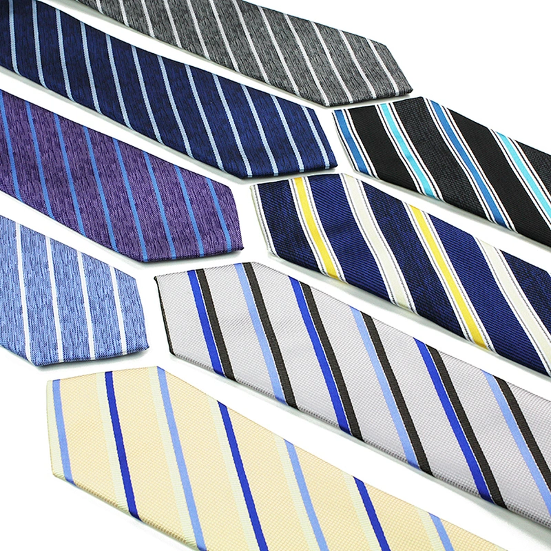Striped Tie Sublimation Neckties Twill Jacquard Tie Yarn-dyed Polyester Ties Corbatas Hombres