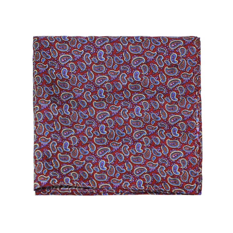 Wholesale digital Printing paisley pattern silk Pocket Squares