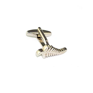 Men's custom silver bear cufflink